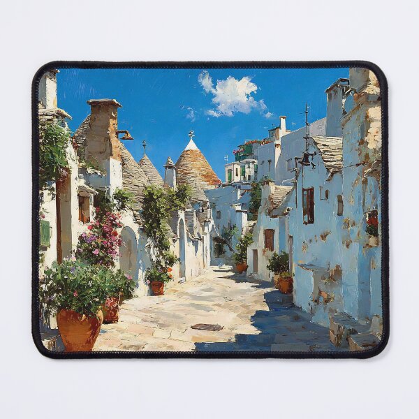 Item preview, Alberobello Narrow Street Trulli Blooming Pots Puglia Italy designed and sold by daila70.