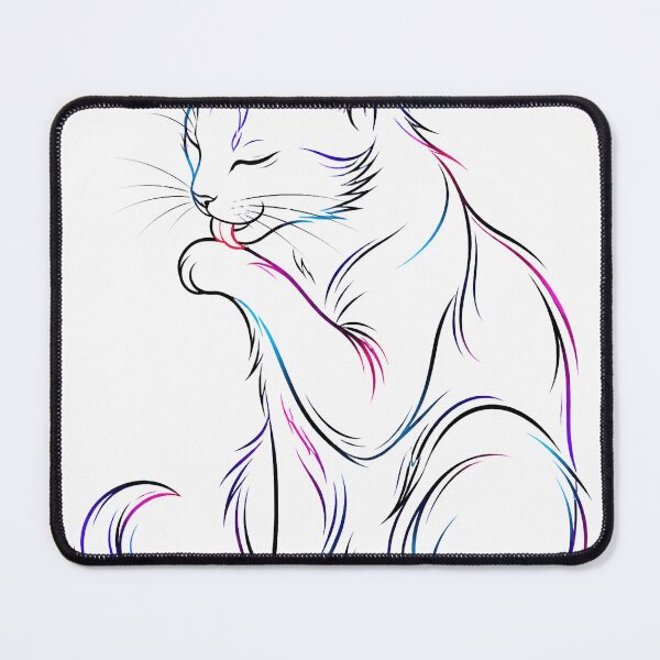 Item preview, Neon Line Cat – Minimal Abstract Grooming Cat | Modern Tattoo Style T-Shirt designed and sold by XxZainStylexX.