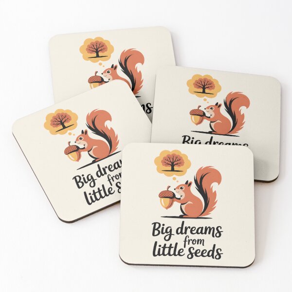 Item preview, Big Dreams from Little Seeds – Minimalist Squirrel Memory Art Print designed and sold by Montodesign.