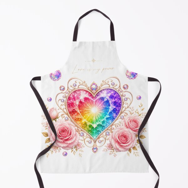 Item preview, rainbow crystal heart with roses and diamonds – love energy design designed and sold by ulupono.