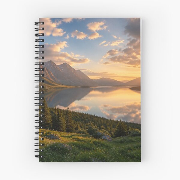 Item preview, Panoramic mountain landscape at sunset in wide format designed and sold by EMMStudio.