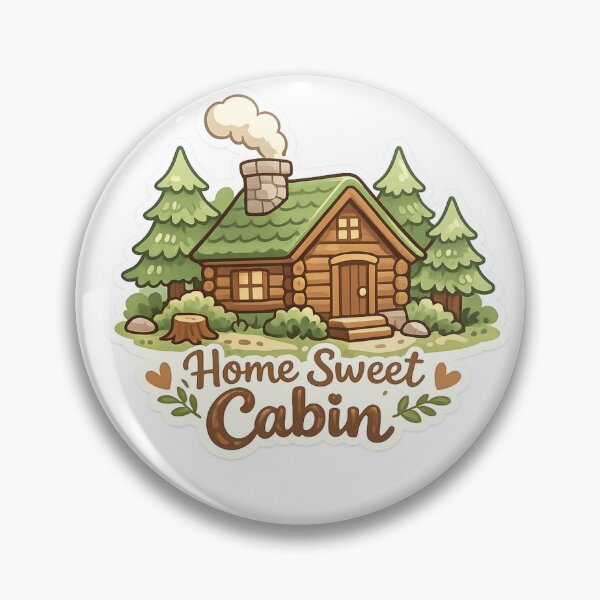Item preview, Home Sweet Cabin Sticker — Cottagecore Log Cabin Pine Forest Cozy Nature Lover Camping Hiking Gift Decal designed and sold by CosyCush.