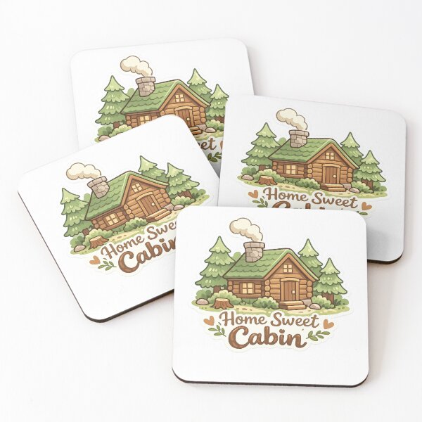 Item preview, Home Sweet Cabin Sticker — Cottagecore Log Cabin Pine Forest Cozy Nature Lover Camping Hiking Gift Decal designed and sold by CosyCush.