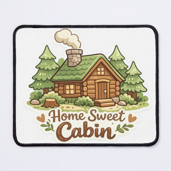 Item preview, Home Sweet Cabin Sticker — Cottagecore Log Cabin Pine Forest Cozy Nature Lover Camping Hiking Gift Decal designed and sold by CosyCush.
