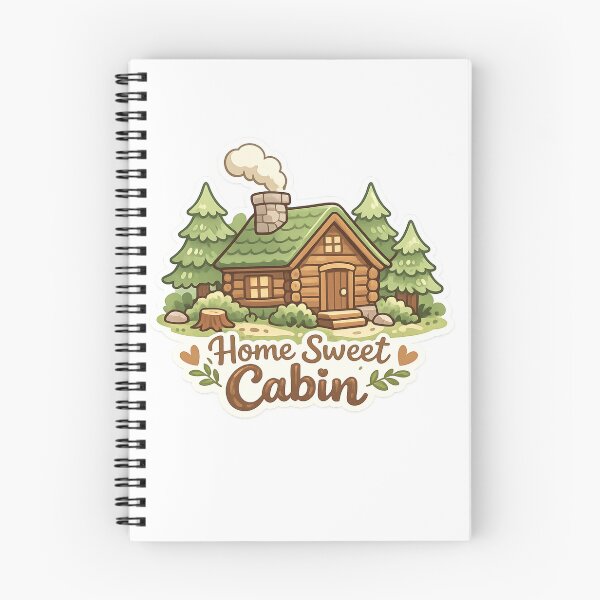 Item preview, Home Sweet Cabin Sticker — Cottagecore Log Cabin Pine Forest Cozy Nature Lover Camping Hiking Gift Decal designed and sold by CosyCush.