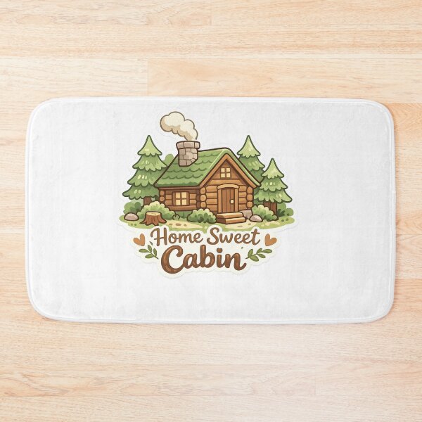 Item preview, Home Sweet Cabin Sticker — Cottagecore Log Cabin Pine Forest Cozy Nature Lover Camping Hiking Gift Decal designed and sold by CosyCush.