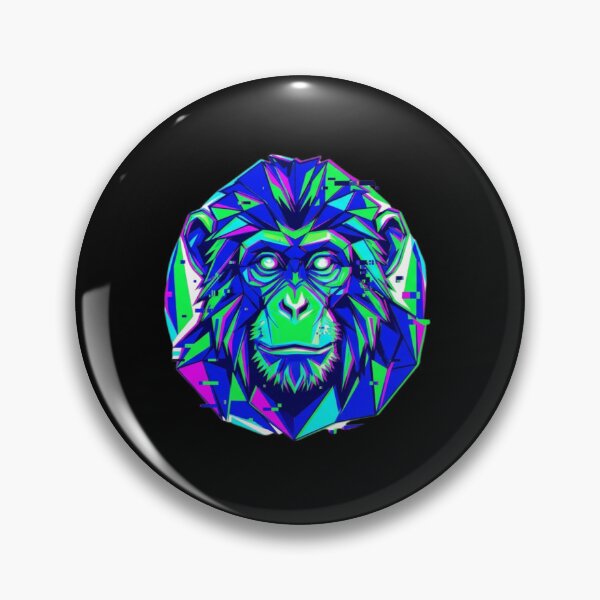 Item preview, Geometric Glitch Chimpanzee – Digital Art T-Shirt for Futuristic Lovers designed and sold by bsbd-action.