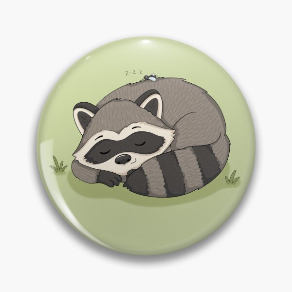 Item preview, Sleeping Raccoon with Tiny Fly designed and sold by OKartashova.