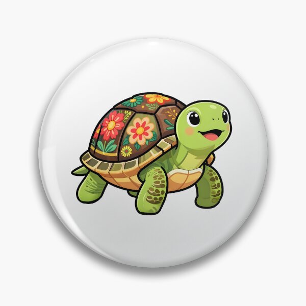 Item preview, A smiling turtle with a floral shell designed and sold by Beleza e Estilo.