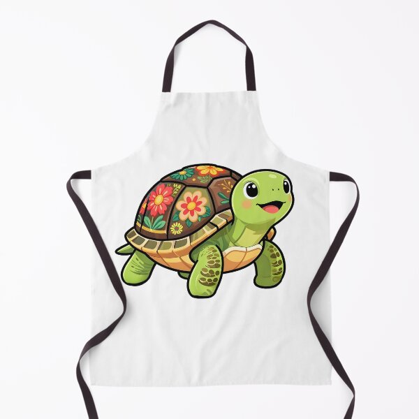 Item preview, A smiling turtle with a floral shell designed and sold by Beleza e Estilo.