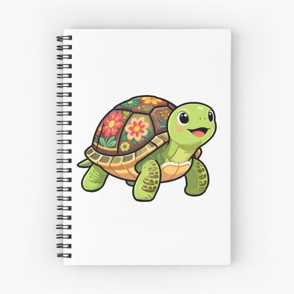 Item preview, A smiling turtle with a floral shell designed and sold by Beleza e Estilo.