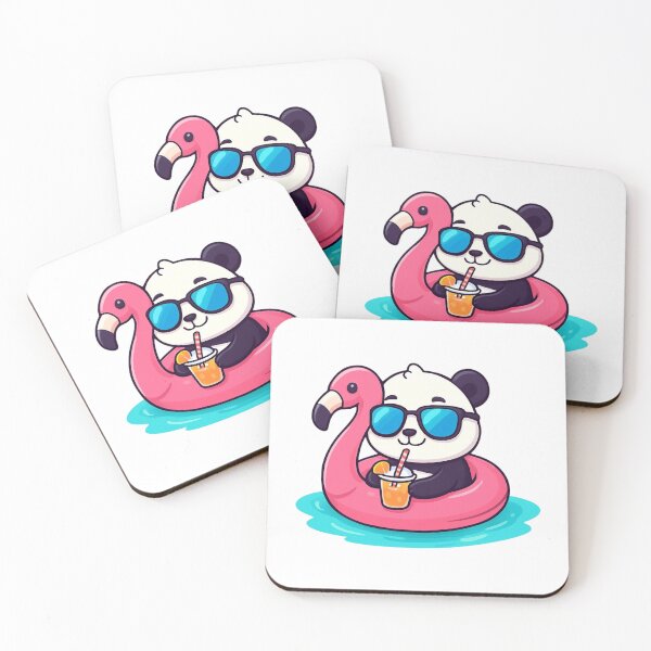 Item preview, Summer Vibes Cute Panda and Flamingo designed and sold by fotoNoz.