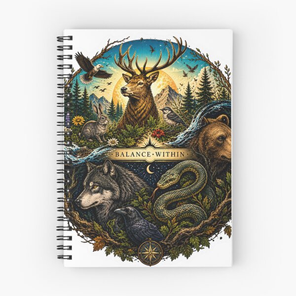 Artikelvorschau, Spirituelles Gleichgewicht der Tierwelt, Vintage-Naturdesign entworfen und verkauft von DayStoreDesigns.