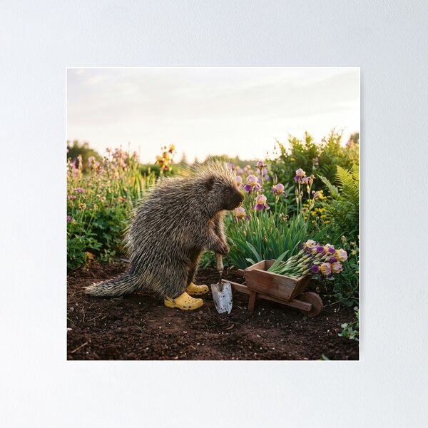 Item preview, Porcupine Gardener Gathers Her Prize-Winning Irises designed and sold by Tridentulus.