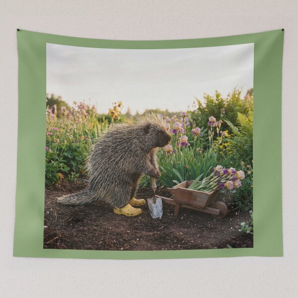 Item preview, Porcupine Gardener Gathers Her Prize-Winning Irises designed and sold by Tridentulus.