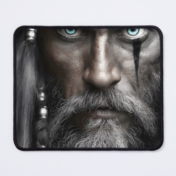Item preview, Intense Warrior with Piercing Blue Eyes and Beard designed and sold by Artessie.