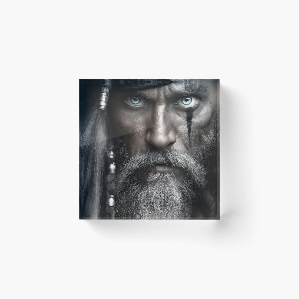 Item preview, Intense Warrior with Piercing Blue Eyes and Beard designed and sold by Artessie.