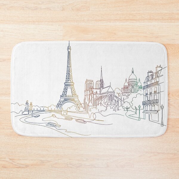 Item preview, Rainbow Line Paris Skyline Panorama designed and sold by PixorStudio.