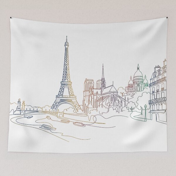 Item preview, Rainbow Line Paris Skyline Panorama designed and sold by PixorStudio.