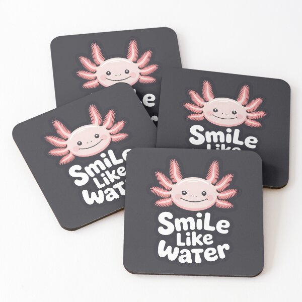 Item preview, Smile Like Water – Minimalist Axolotl Art Print, Whimsical Aquatic Illustration designed and sold by Montodesign.