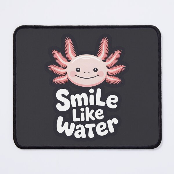 Item preview, Smile Like Water – Minimalist Axolotl Art Print, Whimsical Aquatic Illustration designed and sold by Montodesign.