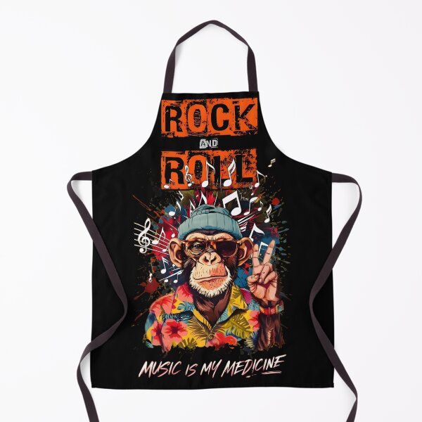 Item preview, Rock and Roll "Music is My Medicine" Fusion Design - Cool Monkey with Sunglasses and Peace Sign designed and sold by Rostislav Tarasenko.