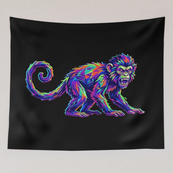 Item preview, Angry Mandrill Glitch – Aggressive Style Streetwear Hoodie designed and sold by bsbd-action.