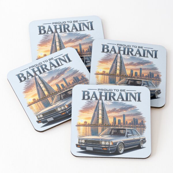 Item preview, Proud Bahraini Coastal Classic Car Skyline designed and sold by Retro Arabica.