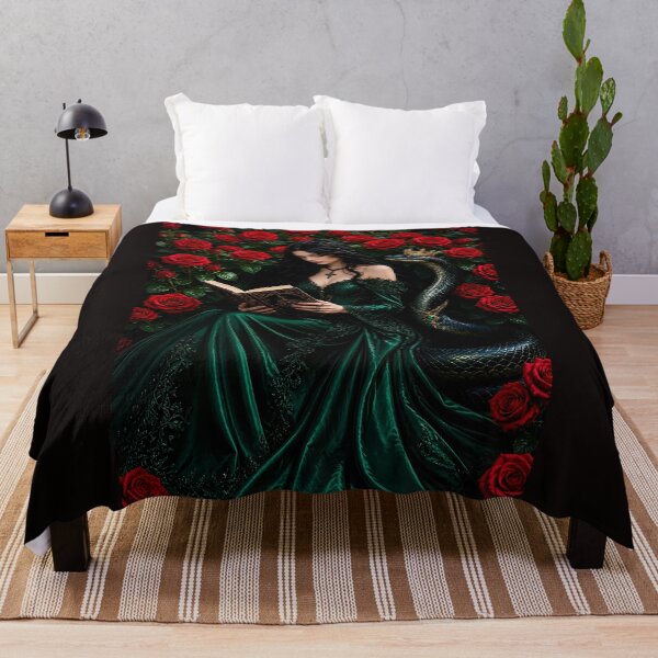 Item preview, Gothic Woman Reading with Serpent – Rose Fantasy designed and sold by DarkLuxuryArt.