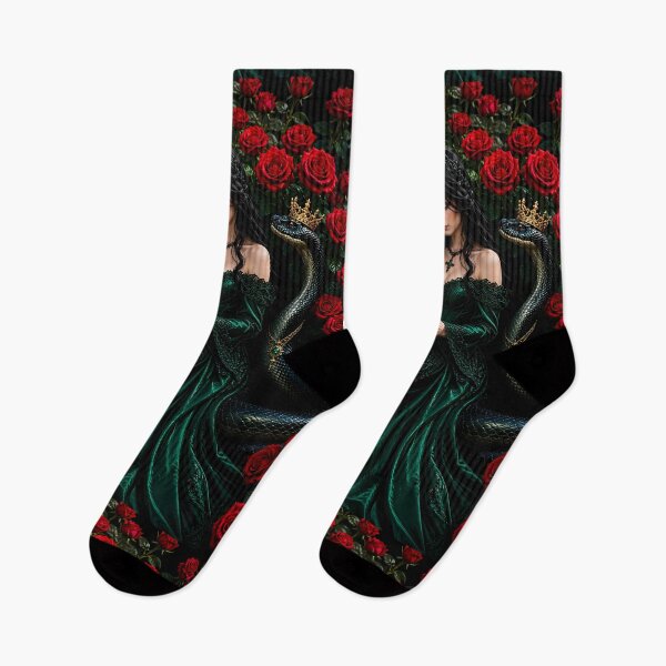 Item preview, Gothic Woman Reading with Serpent – Rose Fantasy designed and sold by DarkLuxuryArt.