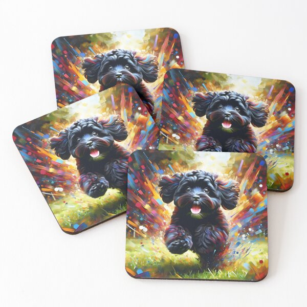 Item preview, Cavapoo Black Acrylic Art Teddy Bear Dog Portrait designed and sold by Puppy Puzzles Plus.