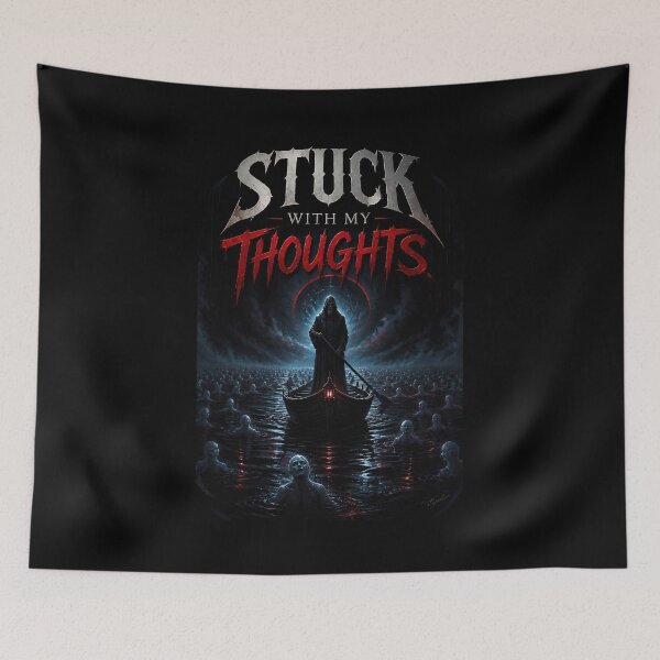 Item preview, Stuck With My Thoughts Shirt – Dark Charon Mythology Overthinking Design designed and sold by ArtisElec.