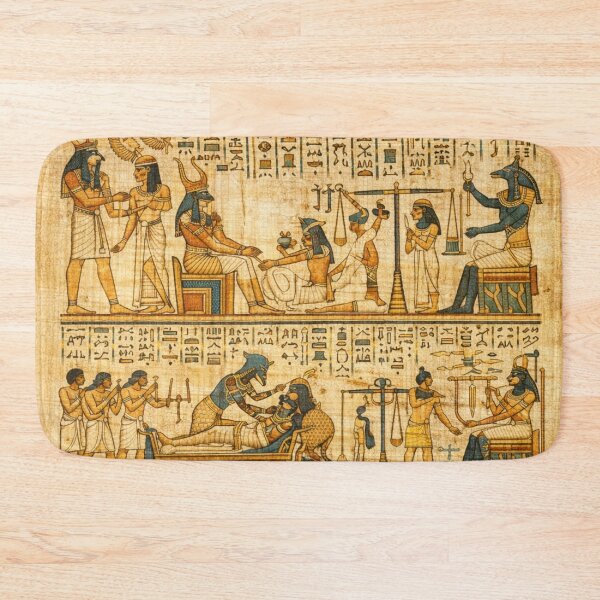 Item preview, Ancient Egyptian Papyrus Art Hieroglyphics Mythology Vintage Egypt Culture Illustration Design designed and sold by Queen Cleopatra.