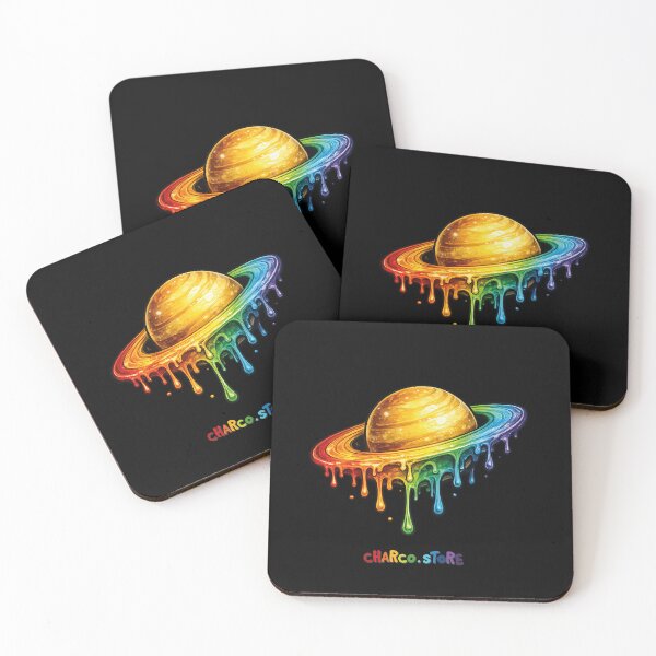Item preview, Pride | Rainbow Melt Saturn – Dripping Planet Art designed and sold by Charco.Store – Bold Expressive Graphics & Alt Streetwear Art.