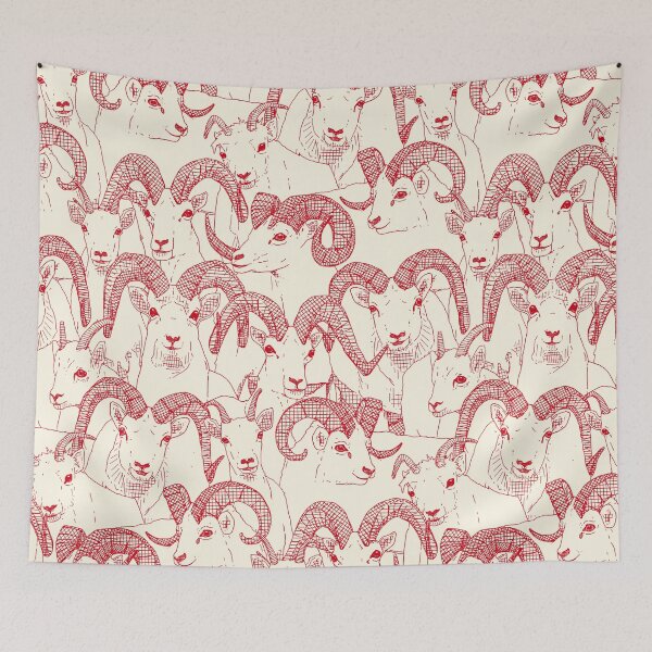 Item preview, Alaskan Dall sheep vermilion red pearl designed and sold by scrummy.