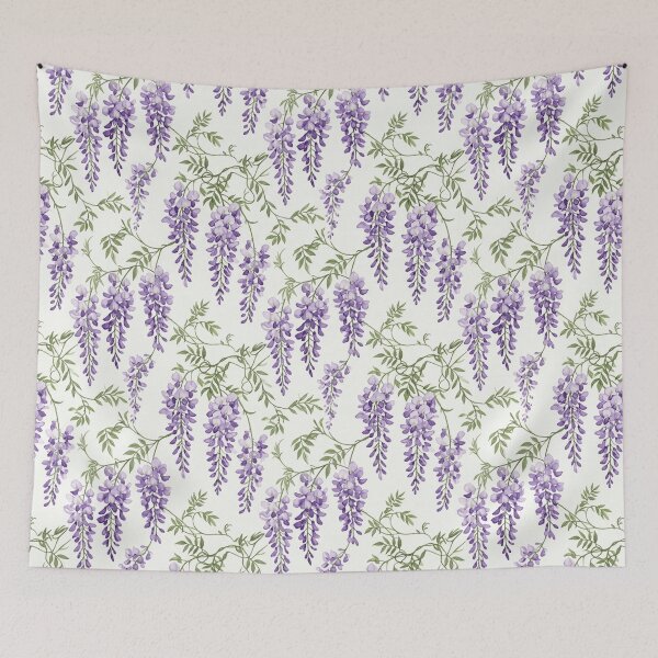 Item preview, Wisteria Cascade Watercolor Purple Floral Seamless Pattern designed and sold by Inkworksbyshery.