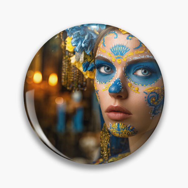 Item preview, Vibrant Woman with Artistic Face Paint and Flowers designed and sold by Artessie.