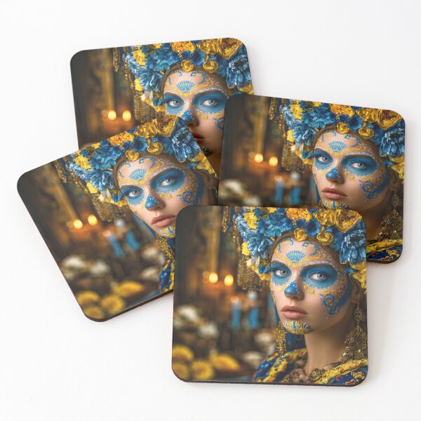 Item preview, Vibrant Woman with Artistic Face Paint and Flowers designed and sold by Artessie.