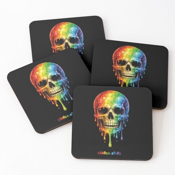 Item preview, Pride | Rainbow Melt Skull – Dripping Dark Art designed and sold by Charco.Store – Bold Expressive Graphics & Alt Streetwear Art.