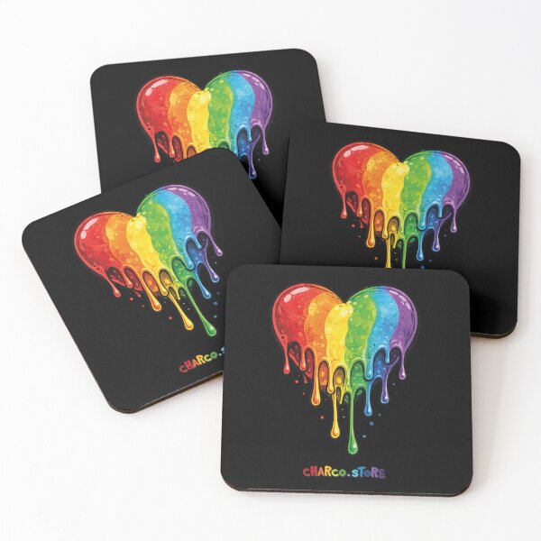 Item preview, Pride | Rainbow Melt Heart – Dripping Love Art designed and sold by Charco.Store – Bold Expressive Graphics & Alt Streetwear Art.