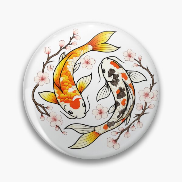 Item preview, Koi Fish Circle Sakura Japanese Aesthetic  designed and sold by Lunarifinds .