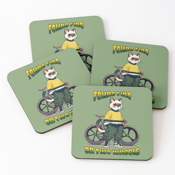Item preview, Feline Fine on Two Wheels – Cool Cat Cyclist Streetwear Bike Design designed and sold by Sachie's Studio.