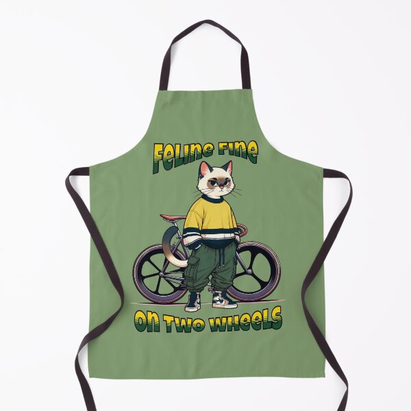 Item preview, Feline Fine on Two Wheels – Cool Cat Cyclist Streetwear Bike Design designed and sold by Sachie's Studio.