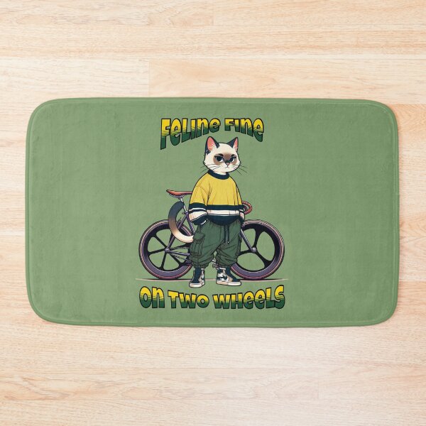Item preview, Feline Fine on Two Wheels – Cool Cat Cyclist Streetwear Bike Design designed and sold by Sachie's Studio.