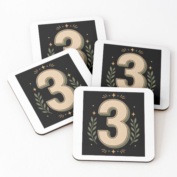 Item preview, Retro Number Three Minimalist Graphic Design designed and sold by Kupeliemre.