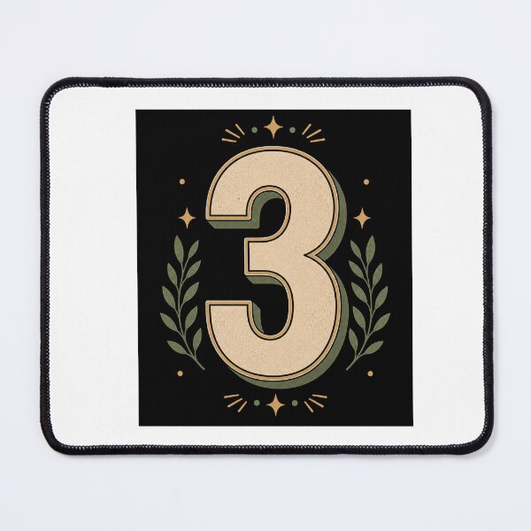Item preview, Retro Number Three Minimalist Graphic Design designed and sold by Kupeliemre.