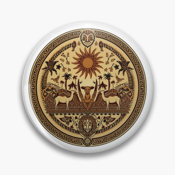 Item preview, Kushite Nubian Mandala Sticker – Sudan Heritage Sun & Tribal Symbol, African Cultural Circle Art designed and sold by Rooted Culture.