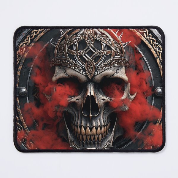 Item preview, Red and Smoke Viking Skull designed and sold by Bluesax.