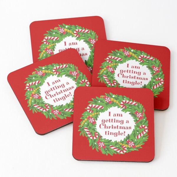 Item preview, WREATH I am getting a Christmas tingle! - funny Christmas holidays signs designed and sold by DesignsFromTW-S.