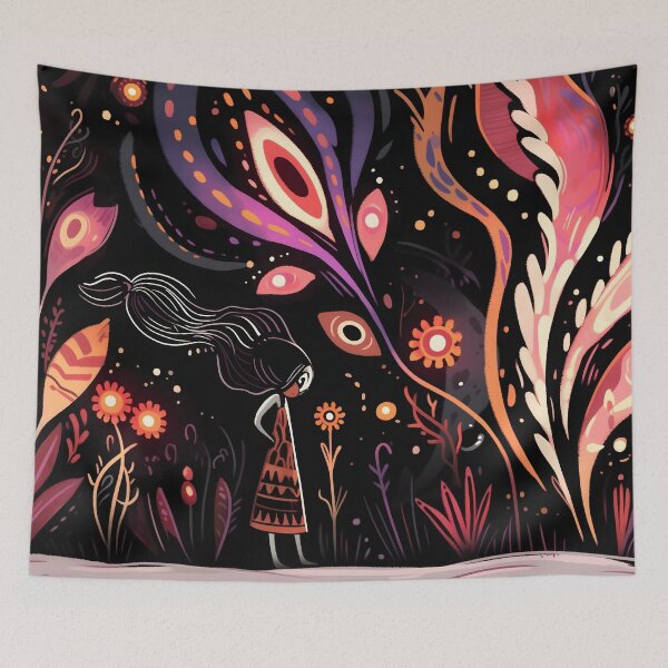 Item preview, Mystical Enchanted Forest Girl Glowing Art designed and sold by LuminousFoundry.